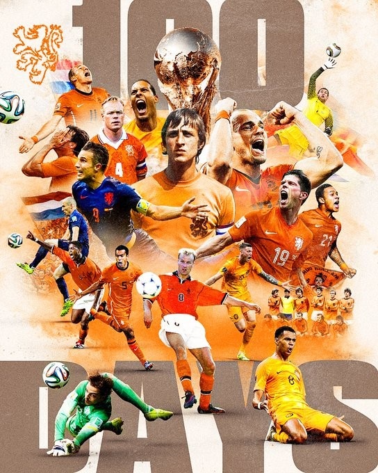 pp电子官网-你能认出几个？荷兰队晒名宿海报：世界杯还有100天就开始了！